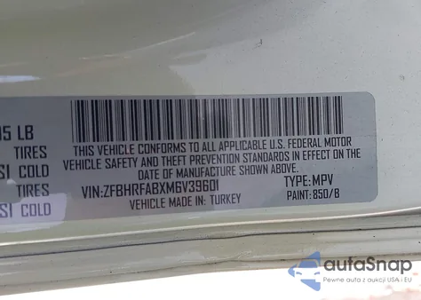 2021 Ram Promaster City Wagon z USA, uszkodzony, nr VIN ZFBHRFABXM6V39601